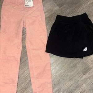 New Balance Pink Leggings and Black Skirt Set